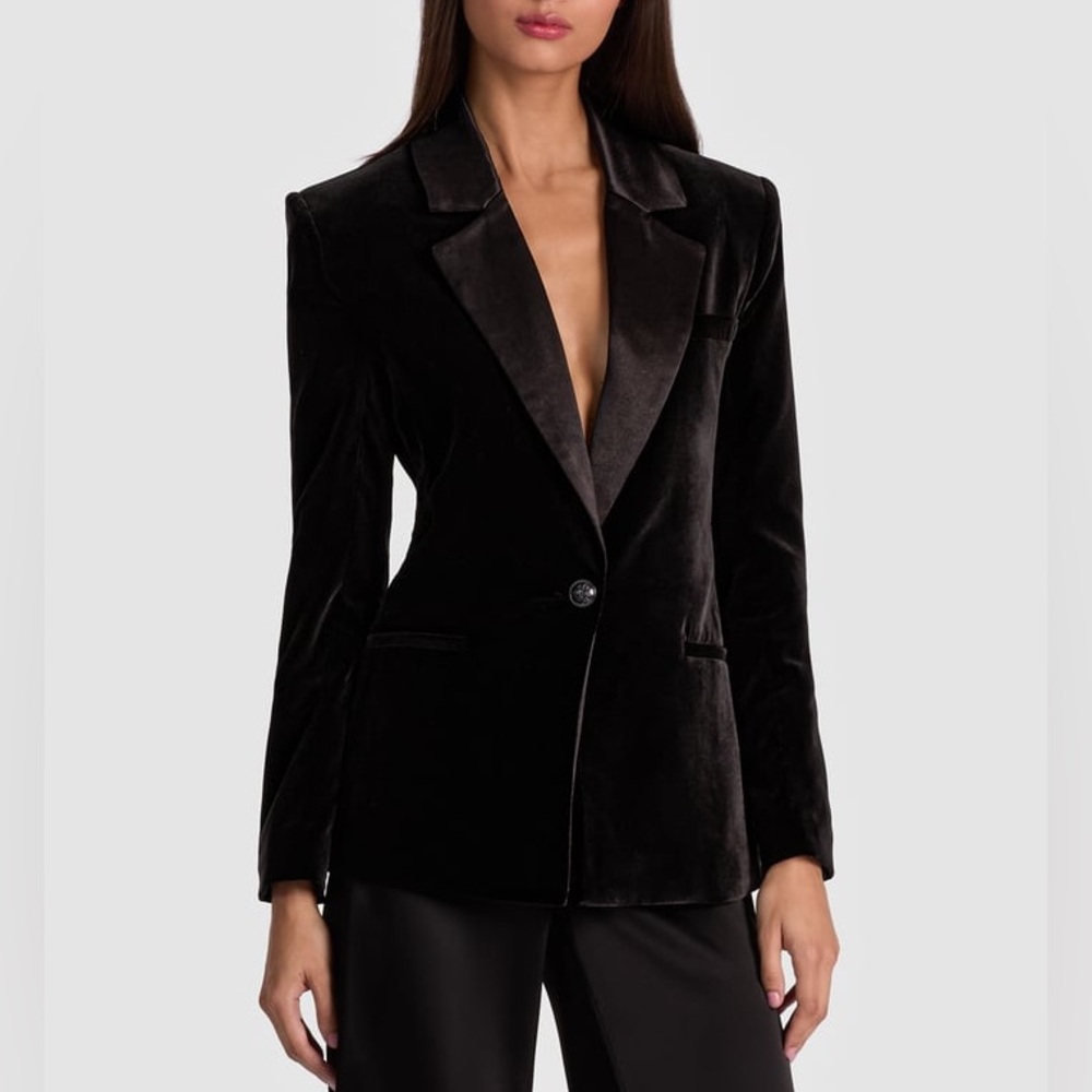 Alice+Olivia VELVET BLAZER in XS